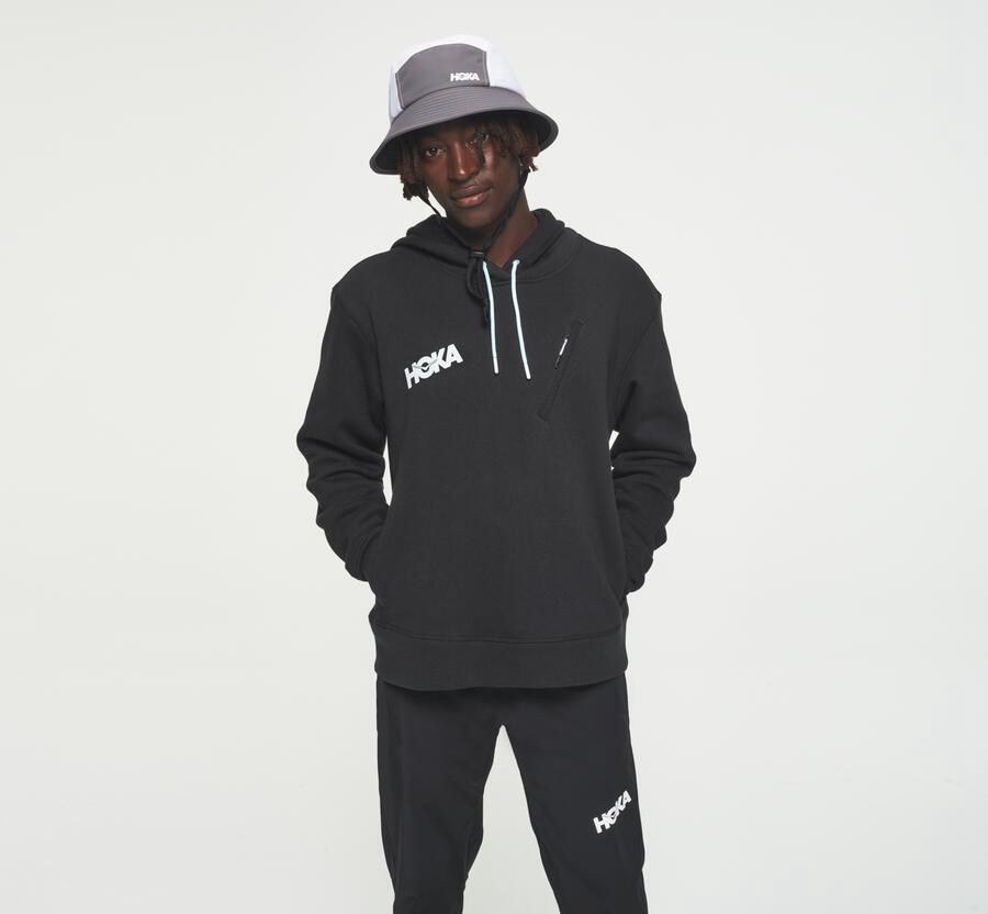 Hoka One One Kapşonlu Sweatshirt Erkek Siyah - Performance - JY4297106